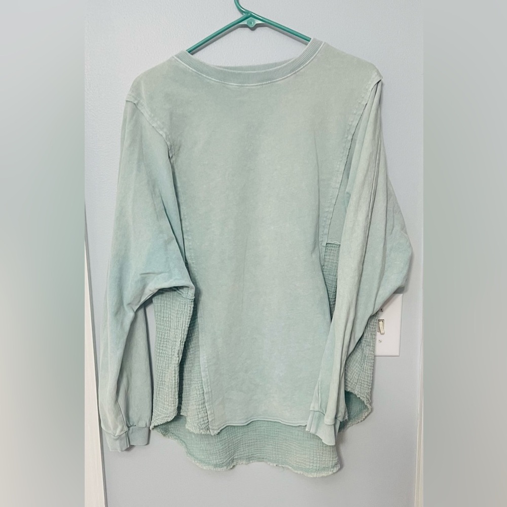 Easel Light Green Knit Top